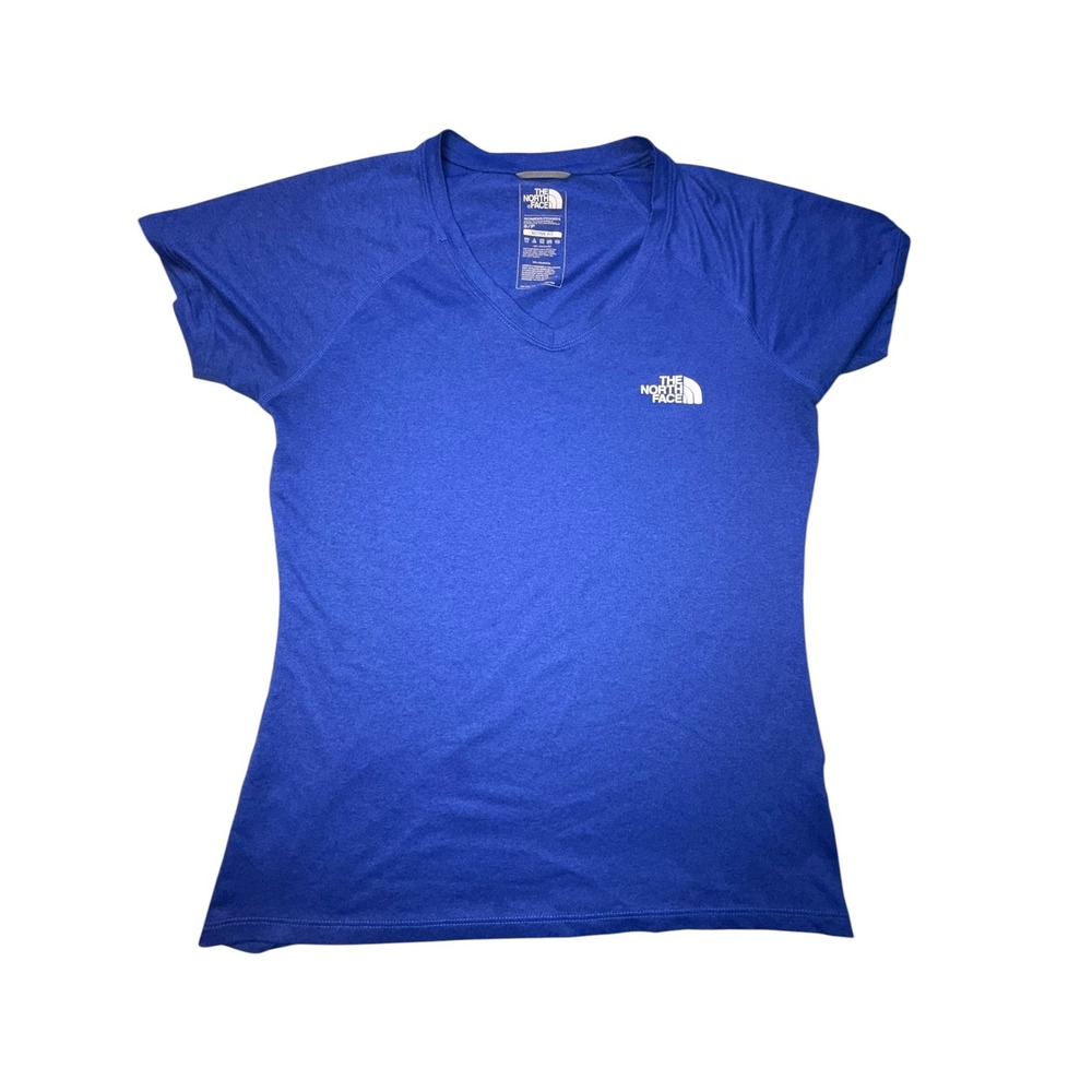 The North Face Women's Short Sleeve V-Neck Tee in Royal Blue